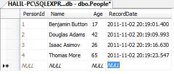 Person DB Table