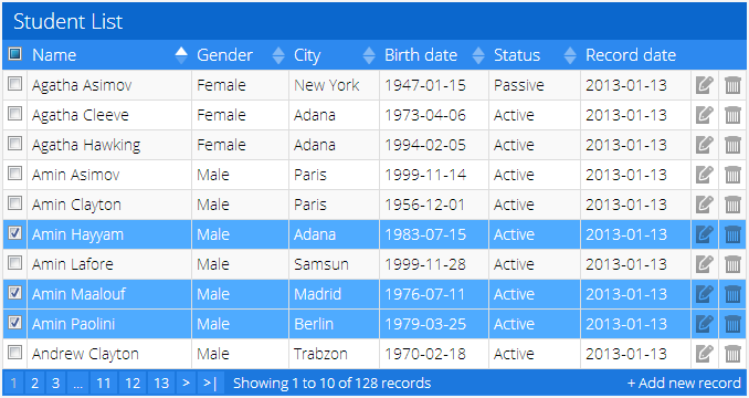 jTable metro style blue theme